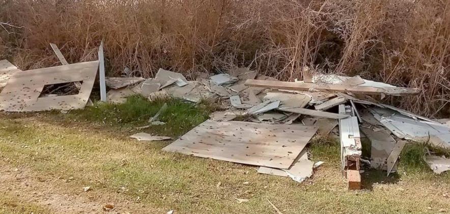 Littlefield City Cemetery Association seeking assistance with trash being dumped at City Cemetery in Littlefield. (Photo by Ann Reagan)