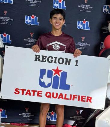 Littlefield’s Noah Villanueva, ran at the Class 3A Region I Regional Cross Country Meet on Monday, where he punched his ticket to the State Cross Country Meet in Round Rock, placing 14th overall with a time of 17:03.20. (Submitted Photo)