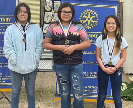 The Rotary Reasoners for the 2nd Six Weeks are: Fifth Graders, Mia Gonzales, Meddie Alvarado and Madia Martinez. (Submitted Photo)