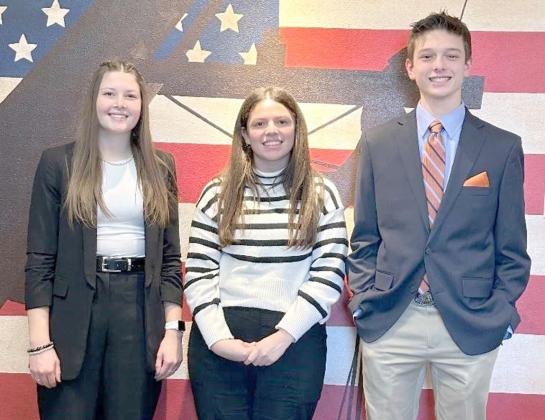 The winners chosen to represent Lamb County Electric Coop are Garicyn Bigham, a Junior at Sudan High School, and Miriam Cueto, a Junior at Littlefield High School. Denton Moore, a Junior at DRE Resources Homeschool Academy will represent Golden Spread EC. (Submitted Photo)