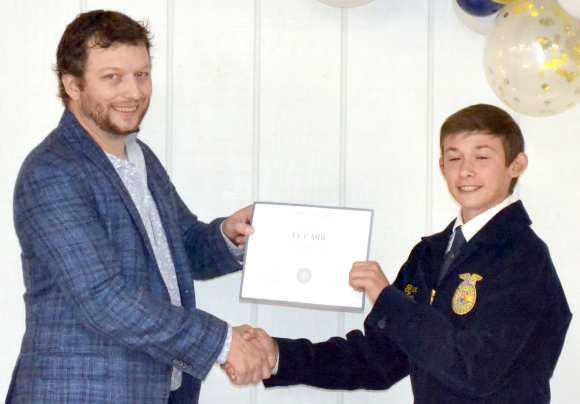 STAR CHAPTER - Ty Carr shown with Advisor Tyler Classen.