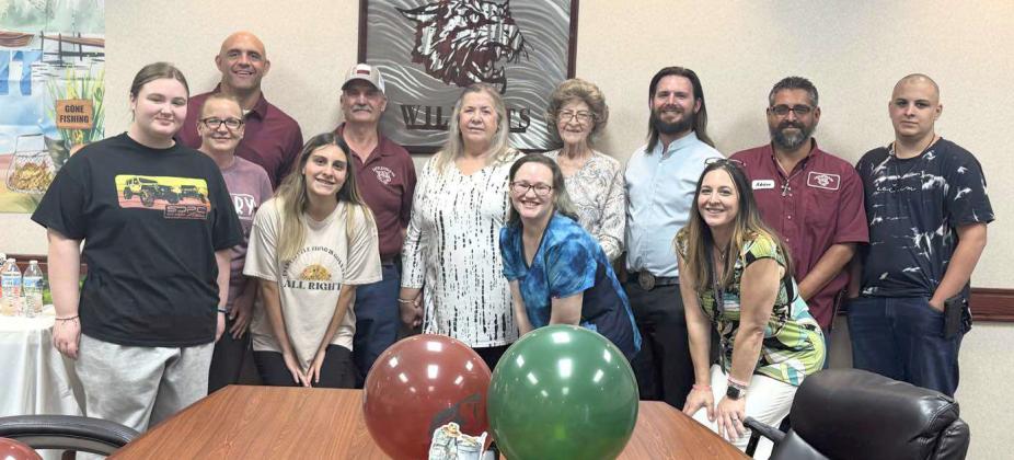 Mark Warsing is retiring from Littlefield ISD after 21 years, 2004-2025. He was the Director of Maintenance and Transportation for LISD. Shown is Mr. Warsing surrounded by family and friends at his retirement party, which was held at Central Office on Thursday, August 14th. (Submitted Photo)
