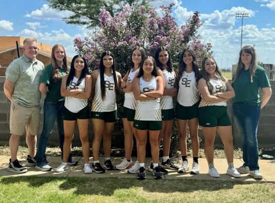 The Springlake-Earth Lady Wolverines’ Cross Country team is coached this year by Michael Humphrey and he is assisted by Rachael Humphrey. (Photo Courtesy of Sarah Weldon)
