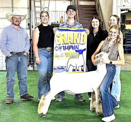 The Grand Champion Lamb at the 15th annual Nazareth Lamb Jackpot and Clinic was Braileigh Goe from Springlake FFA. The event was held Saturday, October 12th in Nazareth, Texas. (Photo courtesy of Castro County News)