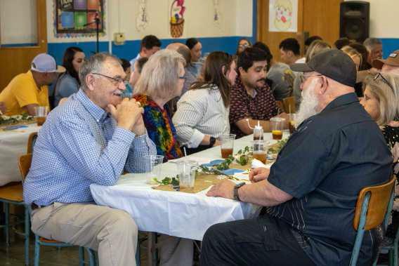 Citizen of the Year Award recipients Dwyane and Sue Montgomery enjoy refreshments with friends and family at the Amherst Chamber Banquet on April 10, 2025. (Staff Photo by Madison Vidales)