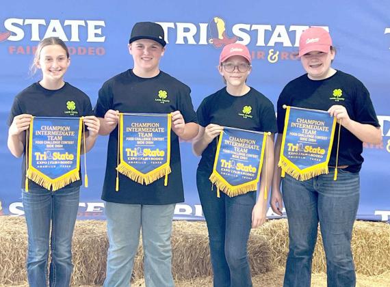 1ST PLACE INTERMEDIATE SIDE DISH – Piper Carr, Jayton Parchman, Charlie Burt, and Valaree Harper.