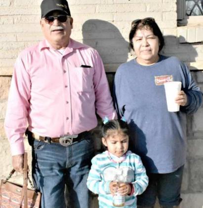 Pedro G Porras (Visiting Littlefield from Seagraves): I’m thankful to be here and in good health and I’m thankful for our Grandbaby, Anabella. Susie Porras (Wife of Pedro) I’m thankful that God has left us in this world and in pretty good health, and I’m thankful for our Granddaughter, Anabella. (Photo by Krista Carpenter)