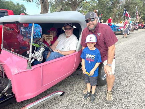 2024 Favorite Car Entry The award for Favorite Car Entry went to Stan and Krista Carpenter for their Pink 1923 Stretch TBucket Classic Car, during the “Heroes Among Us” Parade that kicked off the Saturday fun at the Flatland Music Festival. (Submitted Photo)