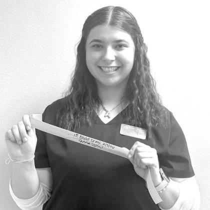 Littlefield High School students Ammarie Galan and Adde Garcia successfully completed their first human venipuncture through the school’s Patient Care Technician program on Feb. 5, 2026. (Submitted Photo)