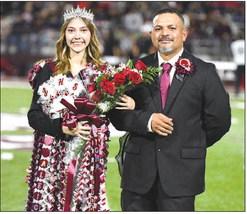 The 2026 Homecoming Queen was announced during halftime of the Wildcat’s game against Levelland last Friday at Wildcat Stadium. Aleigha Camargo-Rios was announced as this year’s Homecoming Queen, escorted by her father Zeke Rios. (Staff Photo by Derek Lopez)