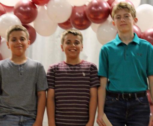 PERFECT ATTENDANCE AWARDS - Jaden Winters, Kaden Winters and Craig Jennings. (Submitted Photo)