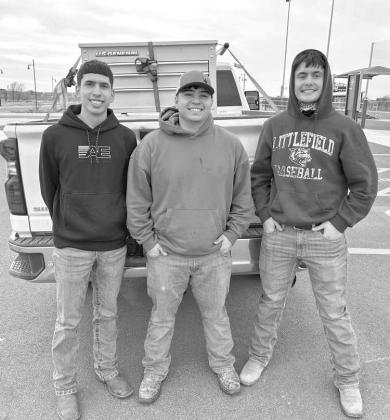 Monday December 15th, Littlefield FFA’s Tractor Tech team traveled to Stanton to compete. They came out of it feeling that it was their best one yet. They placed sixth place out of 21 State wide teams, and second out of Area 1 teams. Out of 65 individuals Manny Garcia placed 13th, JJ placed 14th, Jayden Kirkland placed 27th. Their Area 1 state Qualifier is January 23 at WT in Canyon. (Shown): Manny Garcia, JJ Gonzales and Jayden Kirkland.