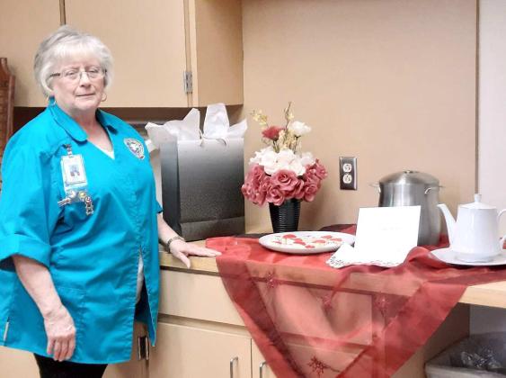 Linda Lucas was honored with cookies and punch by the Lamb Healthcare Auxiliary at her Bridal Shower on Feb. 15th. Her wedding to Larry Williams was held on Feb. 18th. (Submitted Photo)