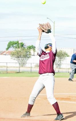 Cadence Sanchez pitched 11.2 innings during the Lady Cats seeding game with Brownfield on Monday, as the Lady Cats fell 3-2 in 12 innings. (Staff Photo by Derek Lopez)