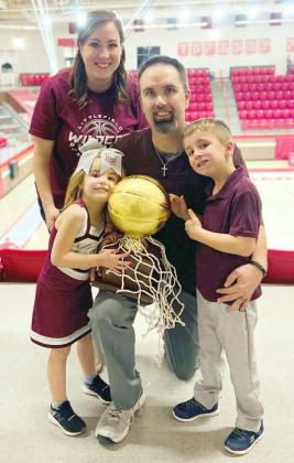 Littlefield native, Nathan McKinnon is set to take over as Head Boy’s Basketball Coach. Shown is McKinnon with his wife, Jennifer and their kids, Travis and Jessa. (Submitted Photo)