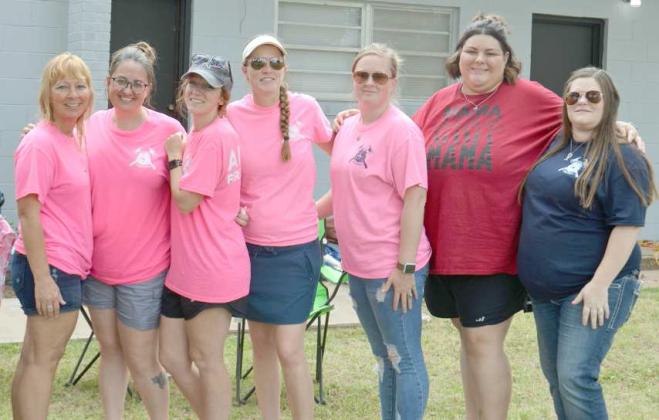 WIVES OFTHEANTONVOLUNTEER FIREAND RESCUE (Lto R): Lisa Richardson, Morgan Smith, Shayla Lowrance, Melody Rogers, Mitzy Bennett, Ricka Goley and Deedra DeSautell. (Photo by Samantha Pontius)