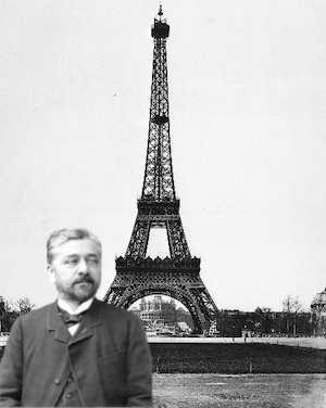 The late Gustave Eiffel and the tower he made famous.