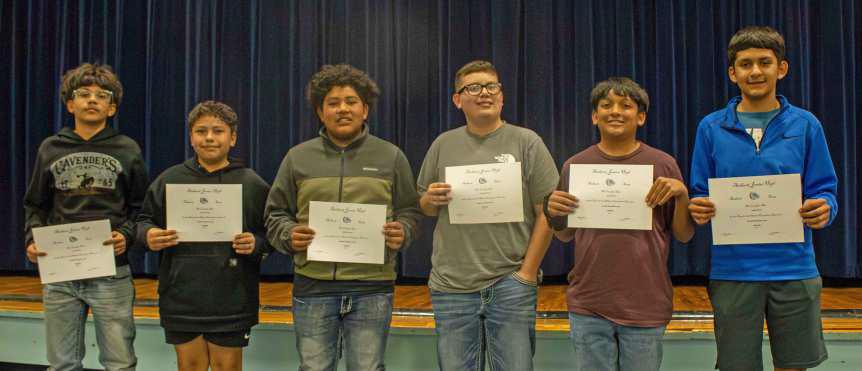 Junior High Boys Athletics- Adryel Muniz, Joshua Ramirez, Dylan Luevanos, Ulisses Medrano, Bryce Garcia and Fabien Reyes. (Submitted Photo)