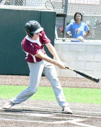 WALK IT OFF – Littlefield 15u’s, Chip Green, poked an RBI walkoff single over first to win the game, 13-3, during the bottom of the sixth inning of the Wildcats championship game on Saturday with the Andrews Mustangs at the 15u Babe Ruth State Tournament that was held at Wildcat Field in Littlefield. (Staff Photo by Derek Lopez)