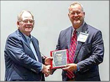 The 85th Annual Meeting of Texas Soil and Water Conservation District Directors was held from Monday, Sept. 29 through Wednesday, October 1, 2025 at the Kalahari Resort in Round Rock, TX. Presenting the award to Roy Thompson (left) is Kent Batman (right), President of the Association of Texas Soil and Water Conservation Districts. (Submitter Photo)