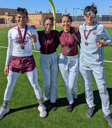 The team of Brandon Marines, Anaei Ojeda, Sophie Garcia and Ramiro Candelario placed third overall in the Mixed 4x800-meter relay with a time of 10:27.3. (Submitted Photo)