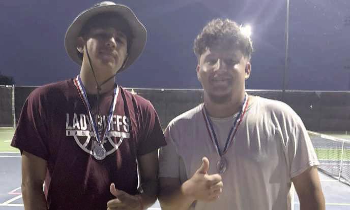 Brian Capen and Chris Urbina placed second in the Olton Pickleball Tournament during the 2026 Sandhills Celebration on Aug 1. (Photo provided by Ryan Vega)
