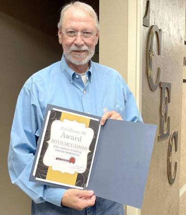 CALLING IT A CAREER – Lamb County Electric General Manager, Boyd McCamish, will be retiring at the end of July, after 47-years of service to the company. He has been choisen to be the Grand Marshall for the Celebrate Littlefield parade on Saturday, July 17th. (Submitted Photo)