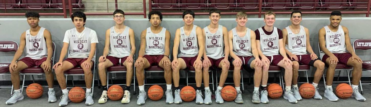 2021-22 LITTLEFIELD WILDCATS VARSITY BASKETBALL TEAM – The Wildcats are Coaches by Rob Ogle, and she is assisted by Nathan McKinnon, Nic Clarkson, Tyler Rekeita, Matthew Arce and Jared Thomas. (L-R): MJ Randle, Elijah Salazar, Jaron Cabello, Tyrell Norman, Jeremiah Trevino, Omar Martinez, Ethan Garcia, Chip Green, Jordan Trevino and Ty’Jae Chambers. (Not Pictured): Ryan West. (Submitted Photo)