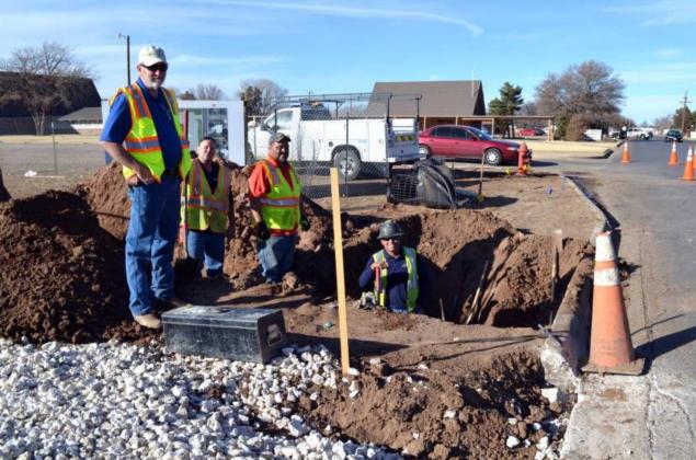 Water Department crew working on water taps