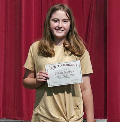 FOURTH GRADE PERFECT ATTENDANCE Cydney Jennings