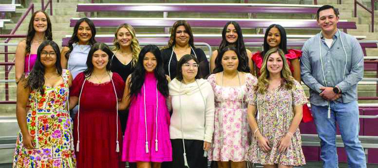 Patient Care Technician-certified graduates of Littlefield High School receive recognition at the academic awards ceremony. (Photo by Madison Vidales)