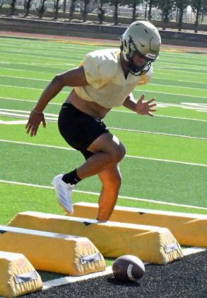 The Sudan Hornets were hard at work on Wednesday afternoon going through drills, as two-a-days continued. (Staff Photo by Derek Lopez)