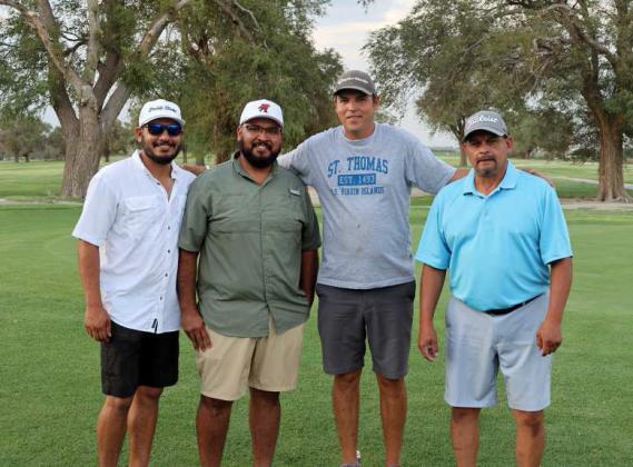 The 2nd Place winners of the Golf Scramble that took place at the Olton Country Club were Ryan Duran, Chris Ruiz, Scott Reese, and Frankie Rivera. (Photo by Wesley Quigley)