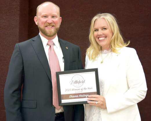 Shawna Wagley Hastings was named the Woman of the Year at the Littlefield Chamber of Commerce Banquet on Tuesday, May 30, 2023. (Photo by Ann Reagan)