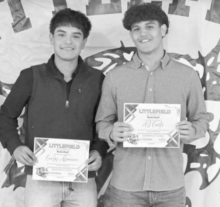 Outstanding Maroon Team Player - AJ Cantu and Carlos Almance. (Not Pictured): Outstanding White Team Player - Eziquell Prieto.