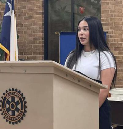 Danielle Zapata provided Thursday's program. She is a LHS graduate, class of 2022. She is a Rotary Scholarship recipient. Zapata is enrolled in a 16 month course through the Texas Tech University Health Sciences Center School of Nursing. She is pursuing her RN designation. Rotary is super proud of her. (Submitted Photo)
