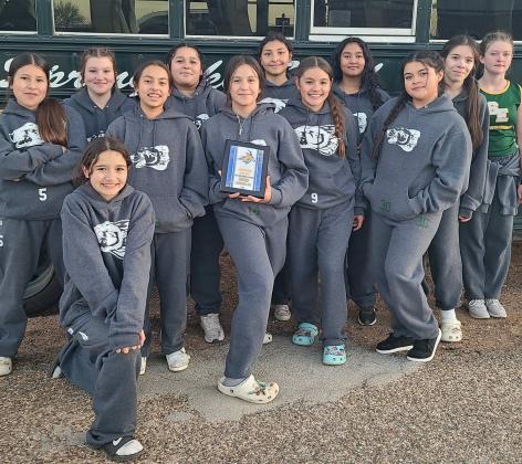 The Springlake-Earth Lady Wolverines Junior High track team took second place at the Antelope Junior High Relays on Tuesday, March 19, with 162 points. (Submitted Photo)