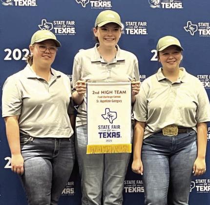 MARKET MUSKETEERS - Loren Campbell, Valaree Harper, and Brenna Lowe got 2nd Place at the State Fair of Texas Food Challenge competition in the senior appetizer category. (Submitted Photo)