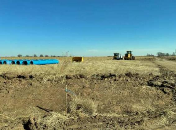 WORK IS GETTING UNDERWAY on the $1.6 million partial replacement of Littlefield’s 24” water transmission line. The contractor will be replacing tje southernmost 5,000’ where all pipe failures, of the 60-year old line, have occured in recent history. Littlefield City Manager Mitch Grant said that this part of the project should be complete in May of this year. (Submitted Photos)