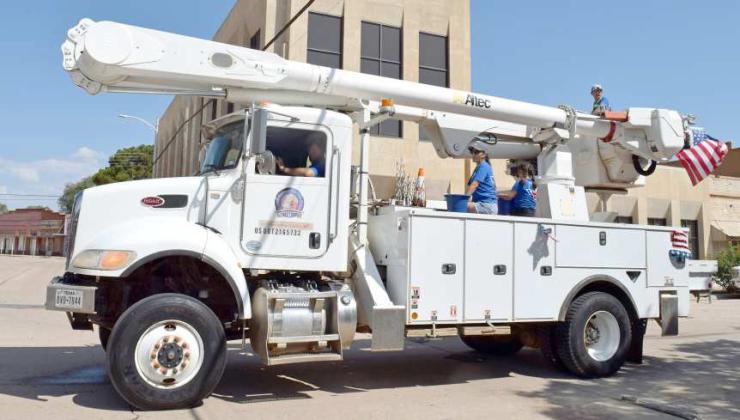 This massive LCEC service truck was in the Flatland Music Festival parade in Littlefield, Texas on Saturday, July 15, 2023. (Photo byAnn Reagan)