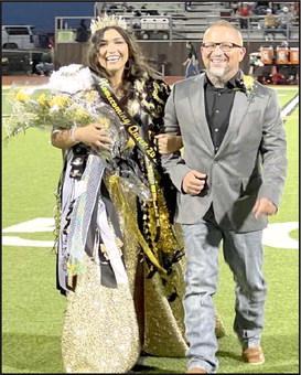 The 2023 Sudan Homecoming Queen, Blessella Montes and Father Billy Montes. (Submitted Photo)