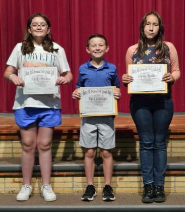 Best All-Around 5th Grade Girls: Natalie Villanueva and Emma Aguilar; Best All-Around 5th Grade Boy: Taos Duncan