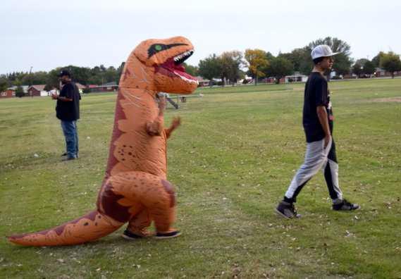 (Left) Hey mister! Don’t turn around, just run!..There were some really big lizards at the Pumpkin Trail in Crescent Park on Saturday, October 21, 2023.