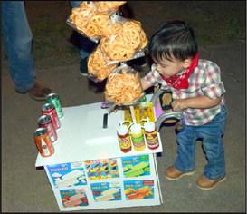The Ronnie Davis family brought their own miniature ice cream vendor to the Pumpkin Trail in Crescent Park on October 21, 2023.