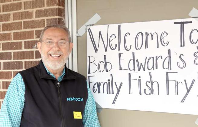 Thom Moore of the New Mexico Christian Children’s Home attended the Edwards’ Family Fish Fry to express gratitude on behalf of the facility on Saturday, April 20, 2024. (Photo by Ann Reagan)