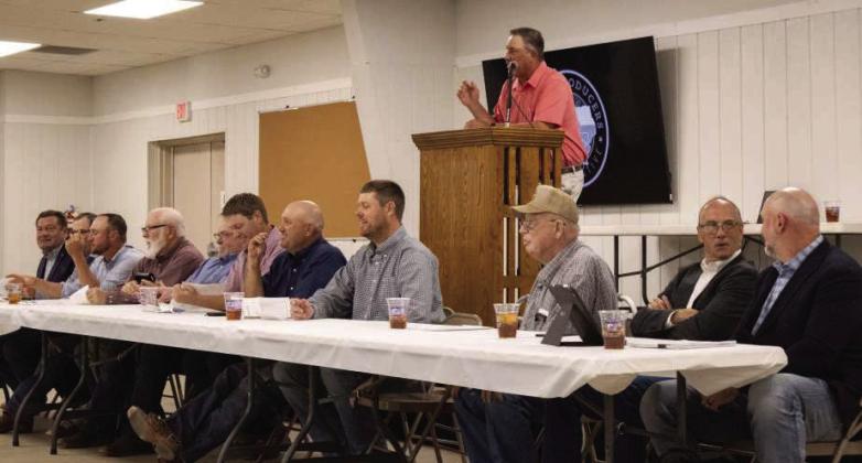 Texas Producers Co-op Board of Directors hold board election, audit report and regional updates at the Annual Stockholders Dinner held on April 28th at the Lamb Co. Ag Center in Littlefield. (Photo by Eric Venkatesan)