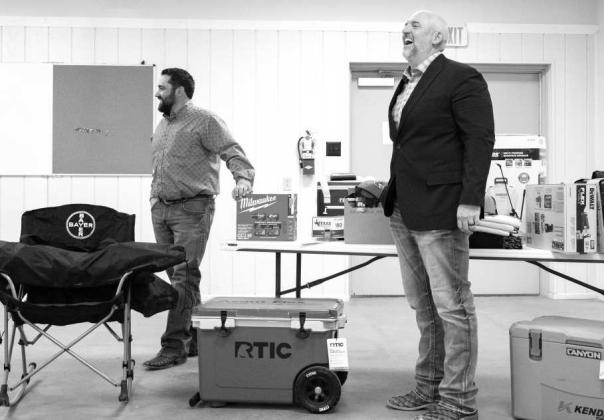After the board staff finished their presentation, a round of gifts were given out through a raffle. Many attendees won prizes in blankets, coolers, a grill, and more, during the annual Texas Producers Co-op annual event on April 28th. (Photo by Eric Venkatesan)