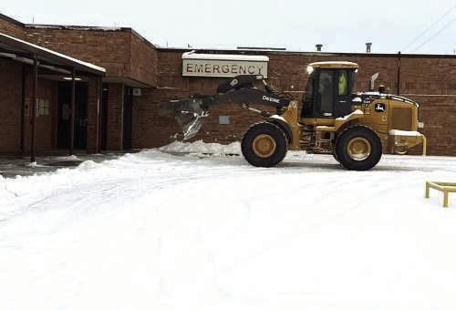 City of Littlefield crews worked vigorously to clear roadways in front of the Emergengy Room at LHC, so that first responders would be able to work safely when needed, during the Winter storm this past weekend. (Submitted Photo)