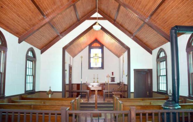 AFTER NEARLY A YEAR of restoring the 1920s Trinity Mission to the elegance of its original appearance, the National Ranching Heritage Center will publicly dedicate the one-room church at 10 a.m. Friday, Sept.17 in the NRHC Proctor Historical Park. (NRHC submitted Photo)