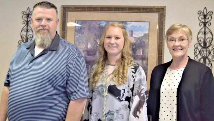 PROMOTIONS AT FIRST FEDERAL BANK SSB -- Jason Hunter, Hillary Tooley, and Lisa Muller have recently been promoted to new positions at First Federal Bank SSB in Littlefield. (Photo by Ann Reagan)